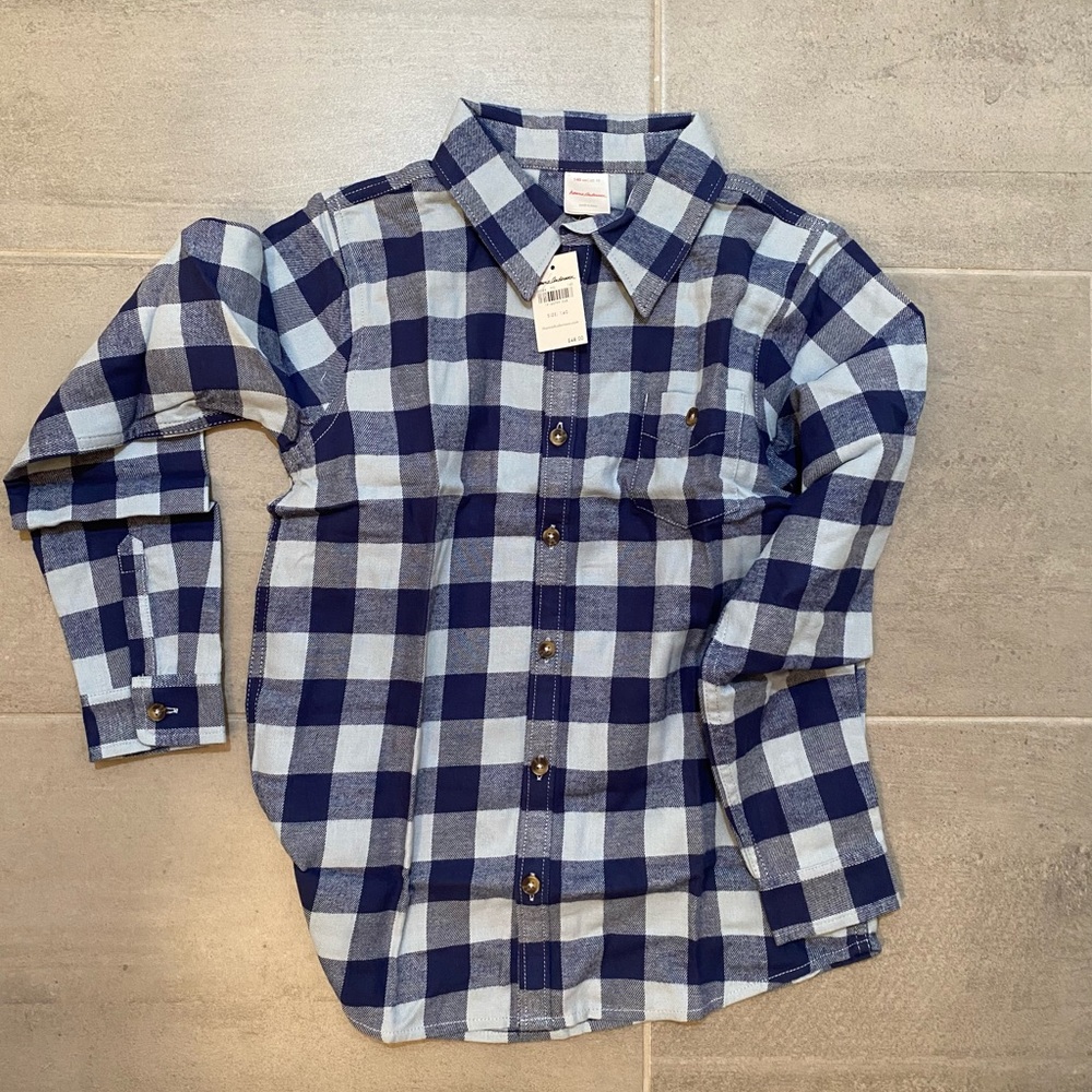 NWT size 10 (140) Hanna Andersson Buffalo plaid shirt